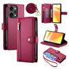 For Oppo Reno14 Pro 5G (Global) Case Zipper Pocket Wallet Leather Phone Cover with Straps