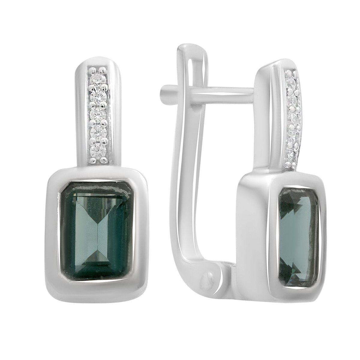 

Серебряные серьги с топазом Лондон Блю 2.022ct (2196082) синій