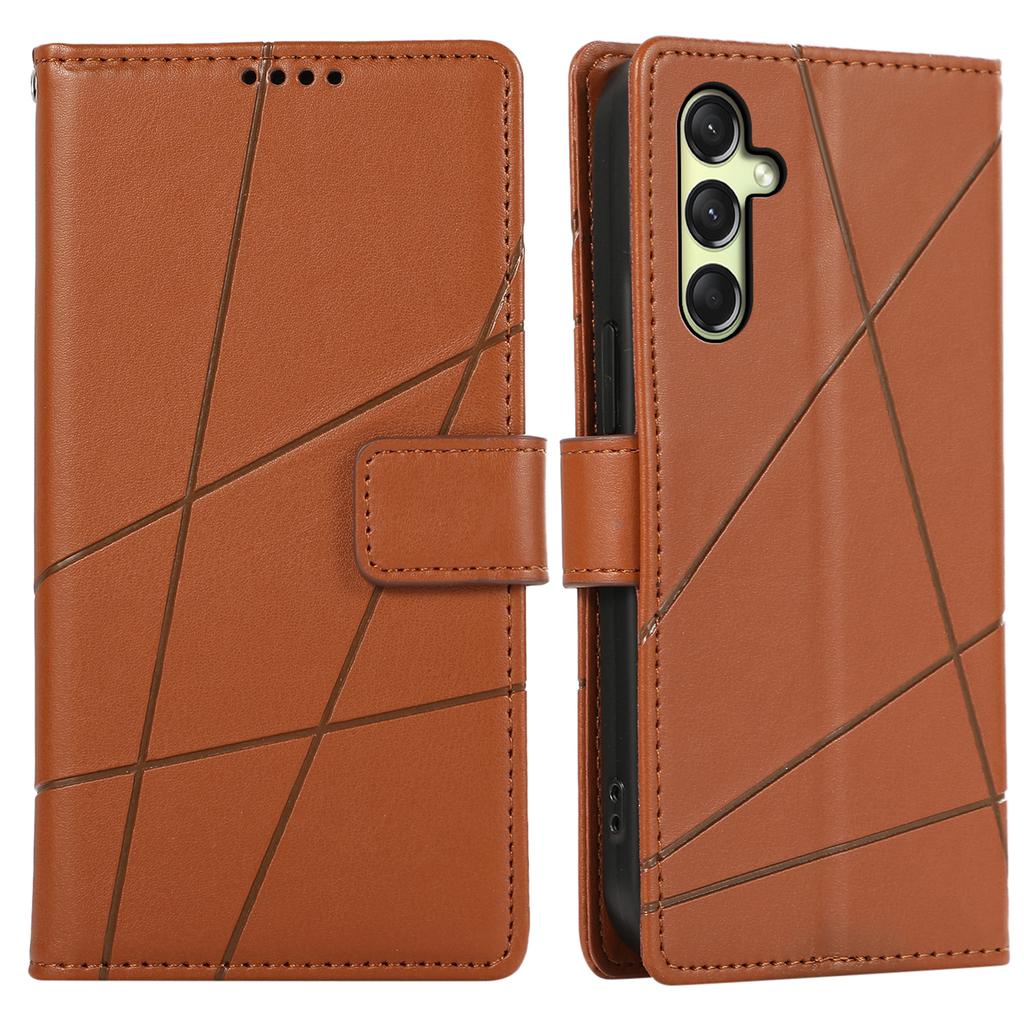 DF-06 For Samsung Galaxy A16 5G/A16 4G Phone Case Line Imprint Leather Wallet Cover