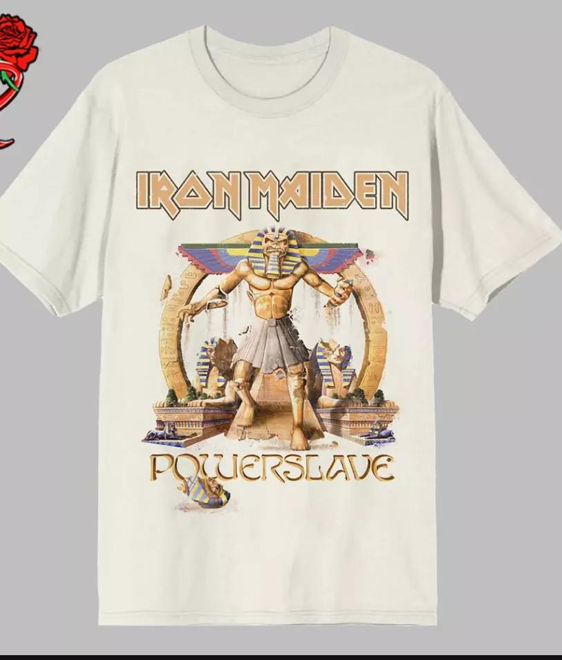 Iron Maiden Powerslave Альбом 40-летие Фараон Слоновая кость Унисекс Футболка Унисекс Футболка XL