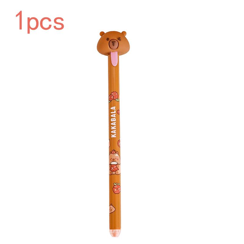 Cute Capybara Erasable Ballpoint Pen, Student Cartoon Magic Eraser Water Pen, High-Aesthetic Capybara Writing Stationery