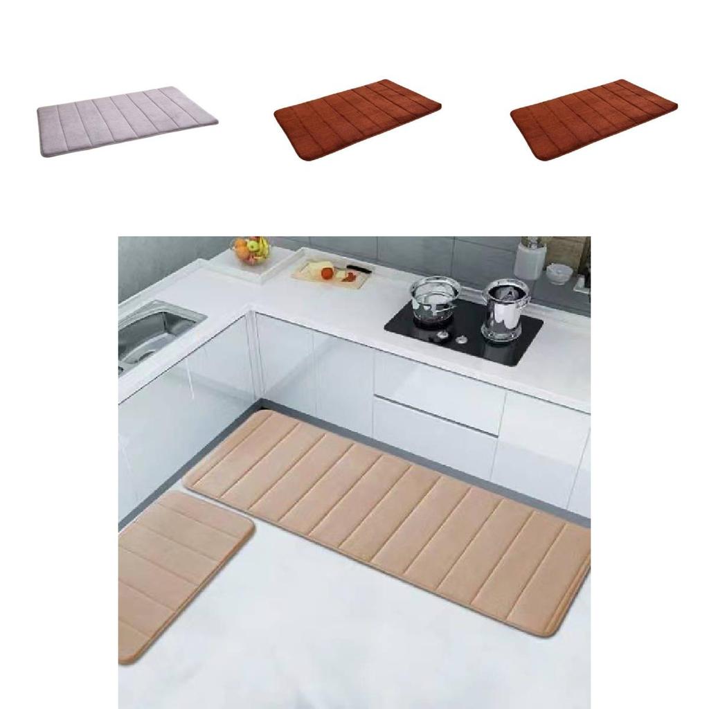 Kitchen Mat With Thick Coral Fleece And Memory Foam For Home Cooking Comfort