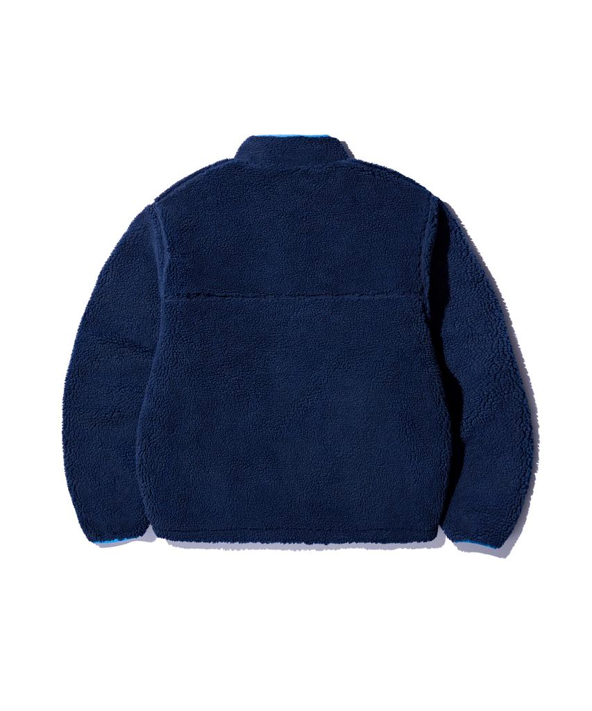 MADDEN Sherpa Reversible Pullover Jacket Navy