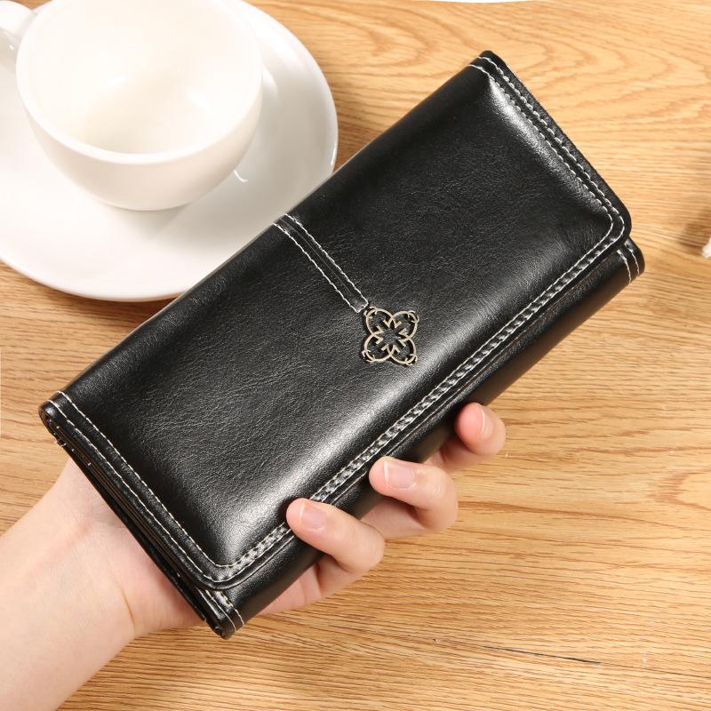 Fashionable and Minimalist Women's Soft Leather Long Zipper Wallet with Trendy Multiple Card Slots, Cute Wallet