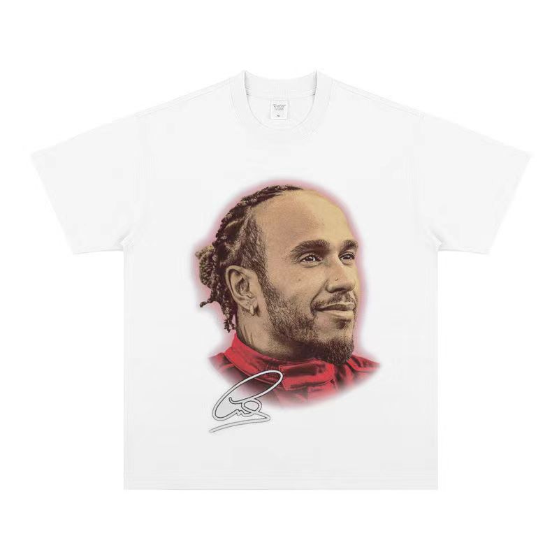 2025 New Lewis Hamilton 7 Champion F1 Driver World Champion American Cotton Printed T-shirt Trend