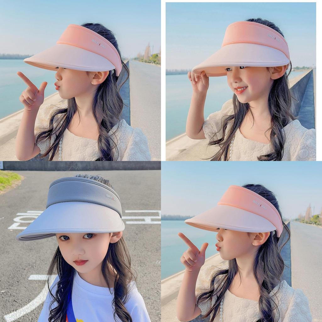 Summer Kids Sun Hat With Large Brim And Breathable Ice Silk Material For Outdoor Protection