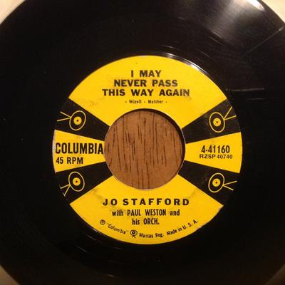 7-Zoll Schallplatte JO STAFFORD, PAUL WESTON & HIS ORCH - It Won't Be Easy / I May Never Pass 441160 Columbia 1958 US Jazz Gebraucht