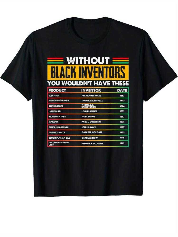 

History Of Forgotten Black Inventors Black History Month T-Shirt Cotton Fun Desi L