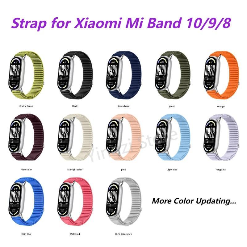 Nylon Loop Strap For Xiaomi Mi Band 10 9 8 Replacement Wristband Bracelet For Xiaomi Mi Band 9/ 10 /8 NFC Watchband Accessories