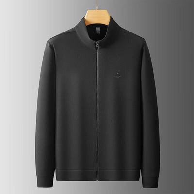 Dibinze Men's Plus Size Casual Zipper Stand Collar Sweatshirt