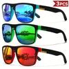 3 Piece Set Classic Square Retro Glasses Colorful Temple Legs High-quality PC Frame Unisex for Various Activities