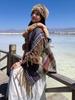 Winter Women Scarf Layers Poncho Elegant Retro Striped Print Wraps Shawl Casual Warm Hairy Scarve Capa Para Mujer Pashmina Cloak