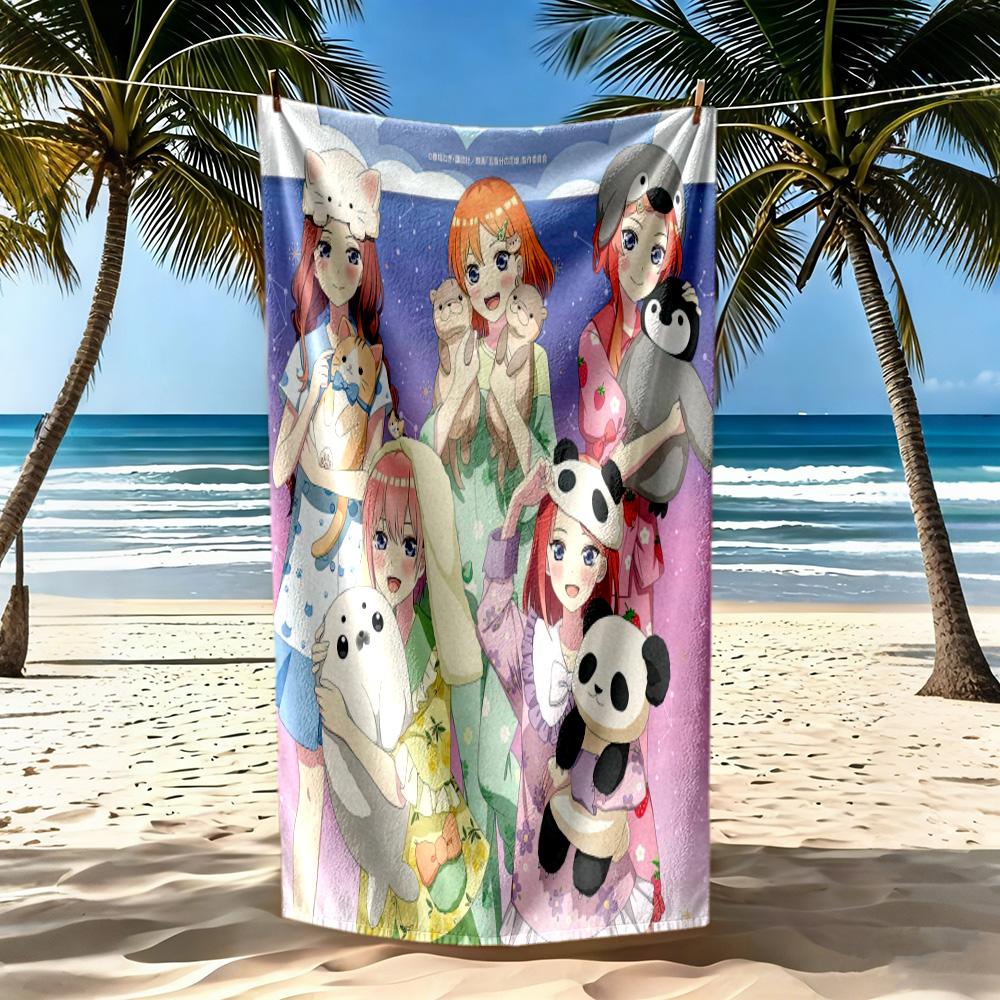 Quintessential Quintuplets Beach Towel Soft Durable Quick-Dry Comfortable Lightweight