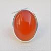 Natural Carnelian Ring, Handmade Ring, 925 Sterling Silver Ring, Gift for Her, Simple Oval Ring, Anniversary Gift, Gemstone Ring