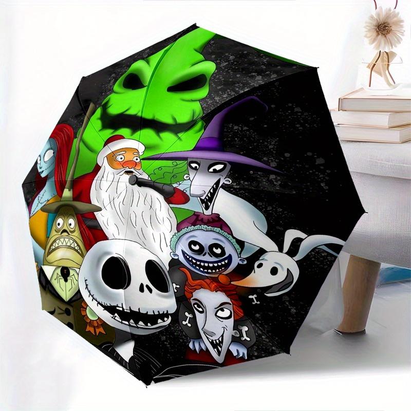

Jack Skellington & Friends Automatic Open/CloseCartoon Umbrella-CuteUmbrella with Cute Design, Portable 3-Fold Compact Umbrella for Men & Wo