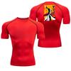 Men Summer Athletic Compression T-Shirt Breathable Quick-Dry High-Elasticity Short Sleeve with Bold Bleach Graphic Gym Running
