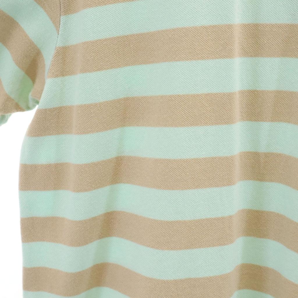 Chaps Border Pattern Short Sleeve Polo Shirt L Mint System Fawn Men's Used