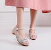 Beijing Embroidered Retro Mid-Heel Qipao Shoes: Ethnic Hanfu Dance Footwear with Pointed Toes