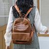 Commuter Backpack Large Capacity Women's Soft Leather Backpack