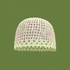 Handmade Crochet Flower Hat Thin Hollow Out Knitted Hat Cute Weave Cap  Girls