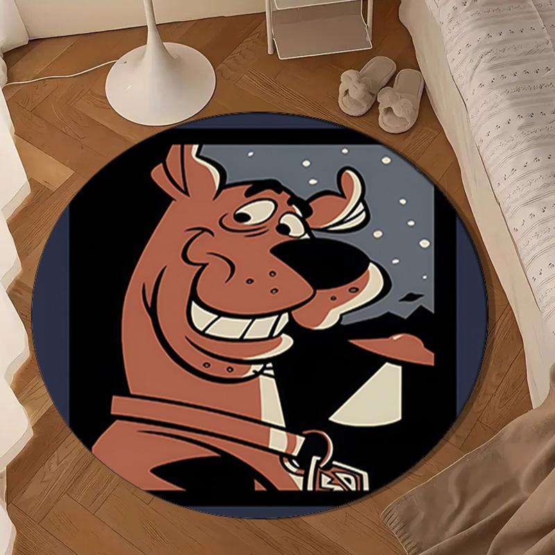Scoo-dog Adventure Round Rug for Livingroom,Bedroom, Palyroom, Chair Rug, Area Rug, Circle Carpet, Large Size Fan Christmas Gift