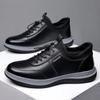 Fashion Men's Business Leather Sneakers Autumn Waterproof Round Toe Casual Shoes Platform Trainers Zapatillas Deportivas Hombre