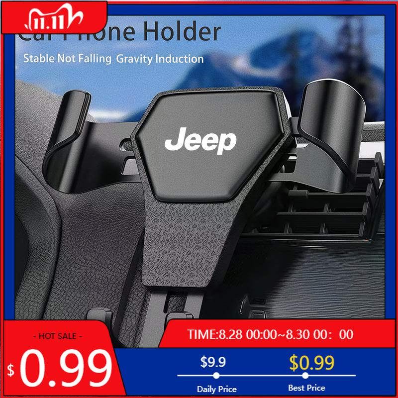 Držáky na nápoje Gravitační držák telefonu do auta Držák na větrací otvor GPS Stojan Příslušenství Pro Jeep Wrangler Grand Cherokee Compass Gladiator Avenger W