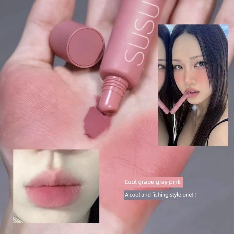 New Japanese-Style Cloud-Soft Matte Velvet Lip Mud, Non-Fading, Non-Stick Cup, Lip Primer, Brightening Lipstick, Lip Gloss