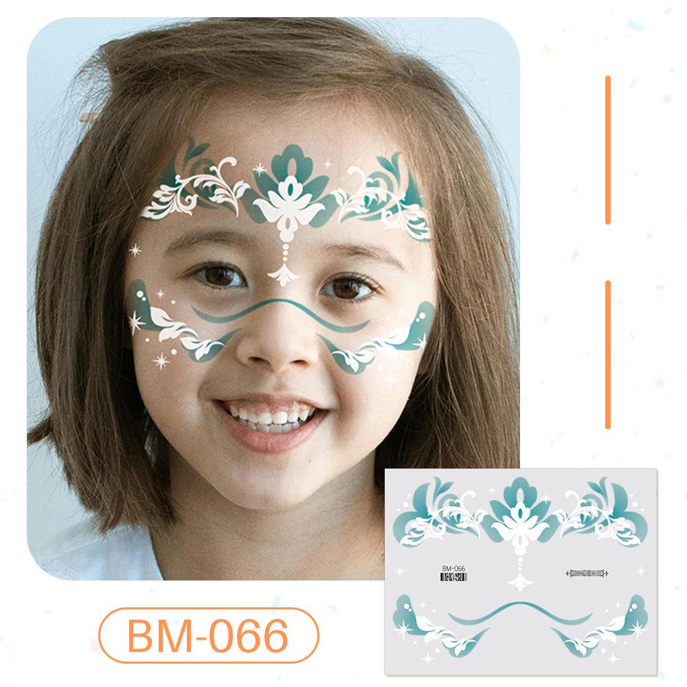 Ruikalong June 1st Kids' Waterproof Face & Forehead Cartoon Tattoo Stickers for Face Painting
