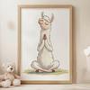 Llama In Meditation - Decorative Poster Llama In Meditation - Decorative Poster, 50X70 Cm, Gold Aluminum Frame, 230 Gsm Matte Paper