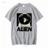 Vintage Alien Movie  T Shirt Mov vintage Washed Top For Everyday Wear designer clothes Soft homme Stretched Comfortable