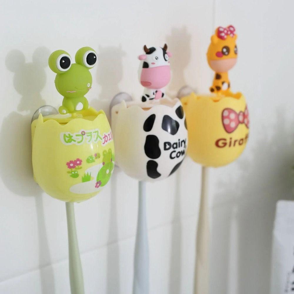 Double Suction Cup Animal Children Toothbrush Holder Cartoon Toothbrush Rack  Household