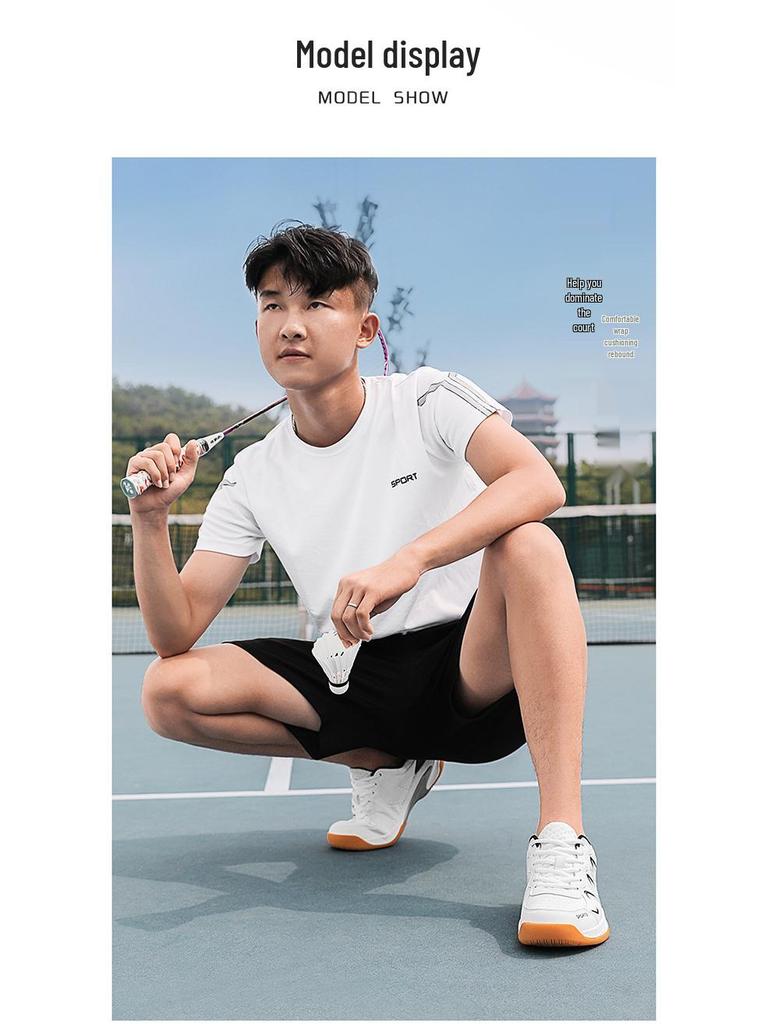 Professional Leather Sports Shoes for Men and Women: Plus Size Badminton, Table Tennis, and Tennis Training Shoes