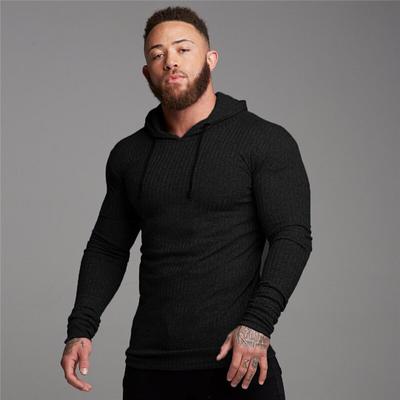 Sonbahar Modası Rahat Düz Erkek Giyim Spor Koşu Kapşonlu Kazak Spor Giyim Fitness Tişörtleri