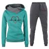 2024 Spring and Autumn Winter New Velvet Hooded Sportswear Set for Women, Hoodies, Pants, Women's Clothing