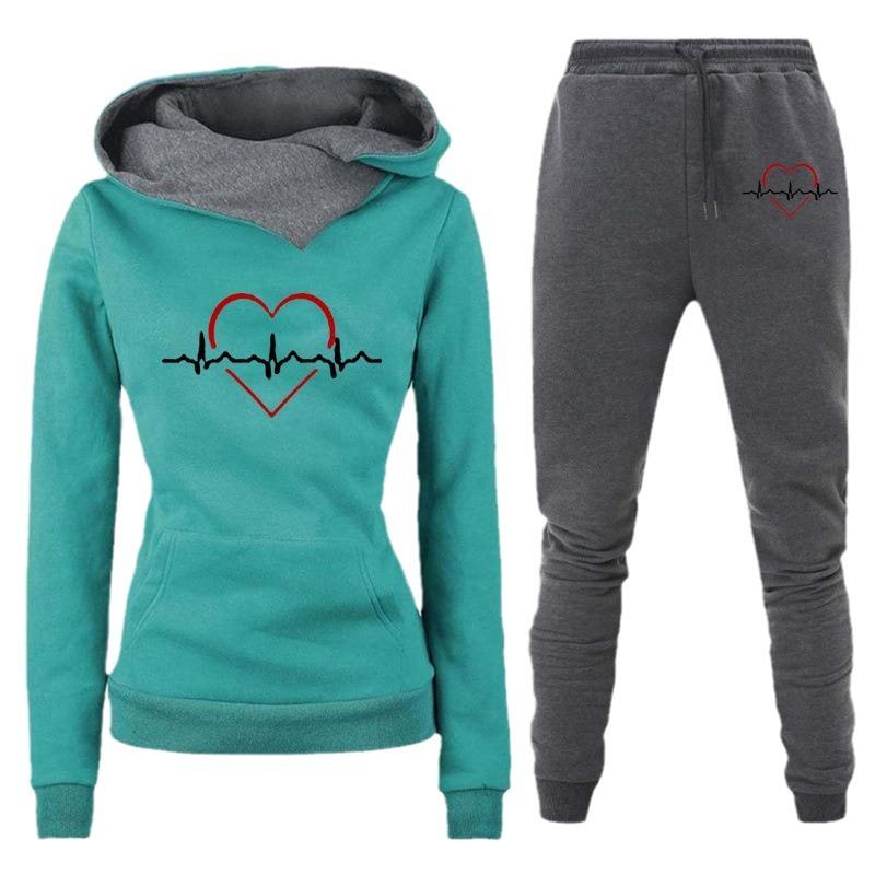 2024 Spring and Autumn Winter New Velvet Hooded Sportswear Set for Women, Hoodies, Pants, Women's Clothing