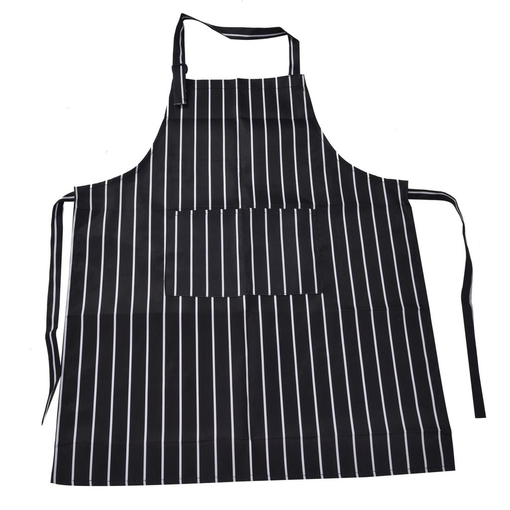 Bib Apron Waterproof Adjustable Kitchen Cooking Aprons with Dual Pockets for Kitchens Restaurants BakersBlack and White