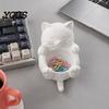 DIY Painting Crafts 3D Fortune Cat Desk Storage Box, Cute Money Jewelry Organizer Minimalist Room Decor for Rings, Mini Planter Home Figurine,