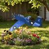 Metal Airplane Weathervane, Outdoor Garden Wind Spinner, Rotating Aircraft Yard Art Stake, 3D Kinetic Wind Sculpture for Patio, Lawn, Porch