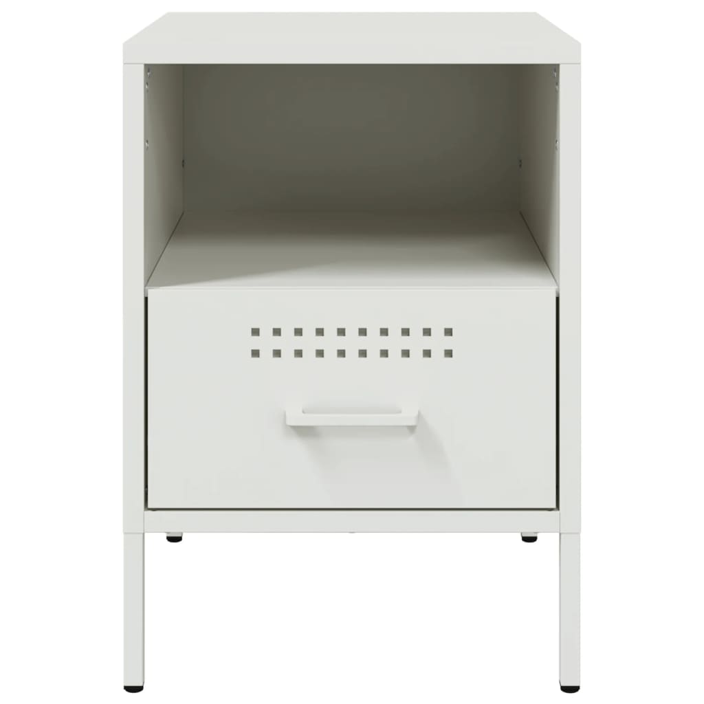 Nightstands 2 Pcs. White 36 X 39 X 50.5 Cm Steel