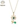 Emerald Sunflower Zircon Necklace: Women's Luxury Rotatable Ring Design