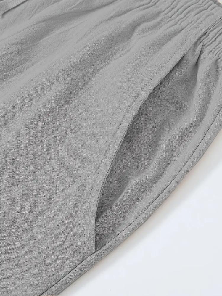 Men's Breathable Cotton and Linen Casual Trousers, Loose Casual Sports Trousers