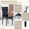 A Set of 2 Black Vintage Crocodile Leather Upholstered Dining Chairs, with Crystal Buckle and Faux Leather, Add Elegance and Mystery To Dining Area