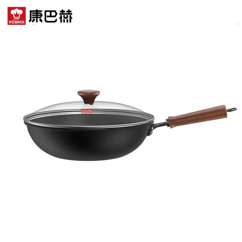 Konbach 32cm Uncoated Flat-Bottom Iron Wok - 2nd Gen