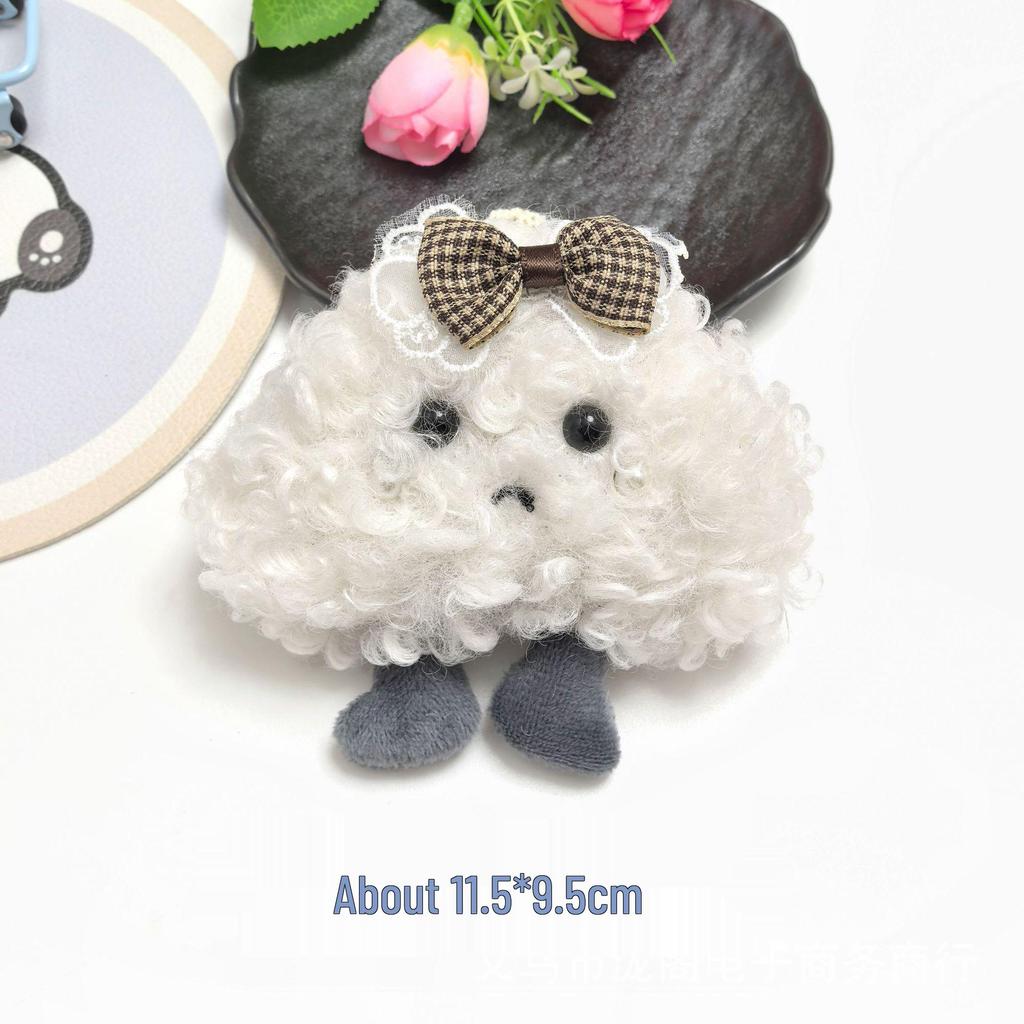 Cute Cloud Keychain - Cartoon Claw Machine Toy with Dark Cloud Pendant and Small Doll