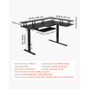 SucceBuy L Shaped Desk Electric Adjustable Height Corner Gaming Desk with Dual Hooks and Wheels for Home Office Easy to Assemble