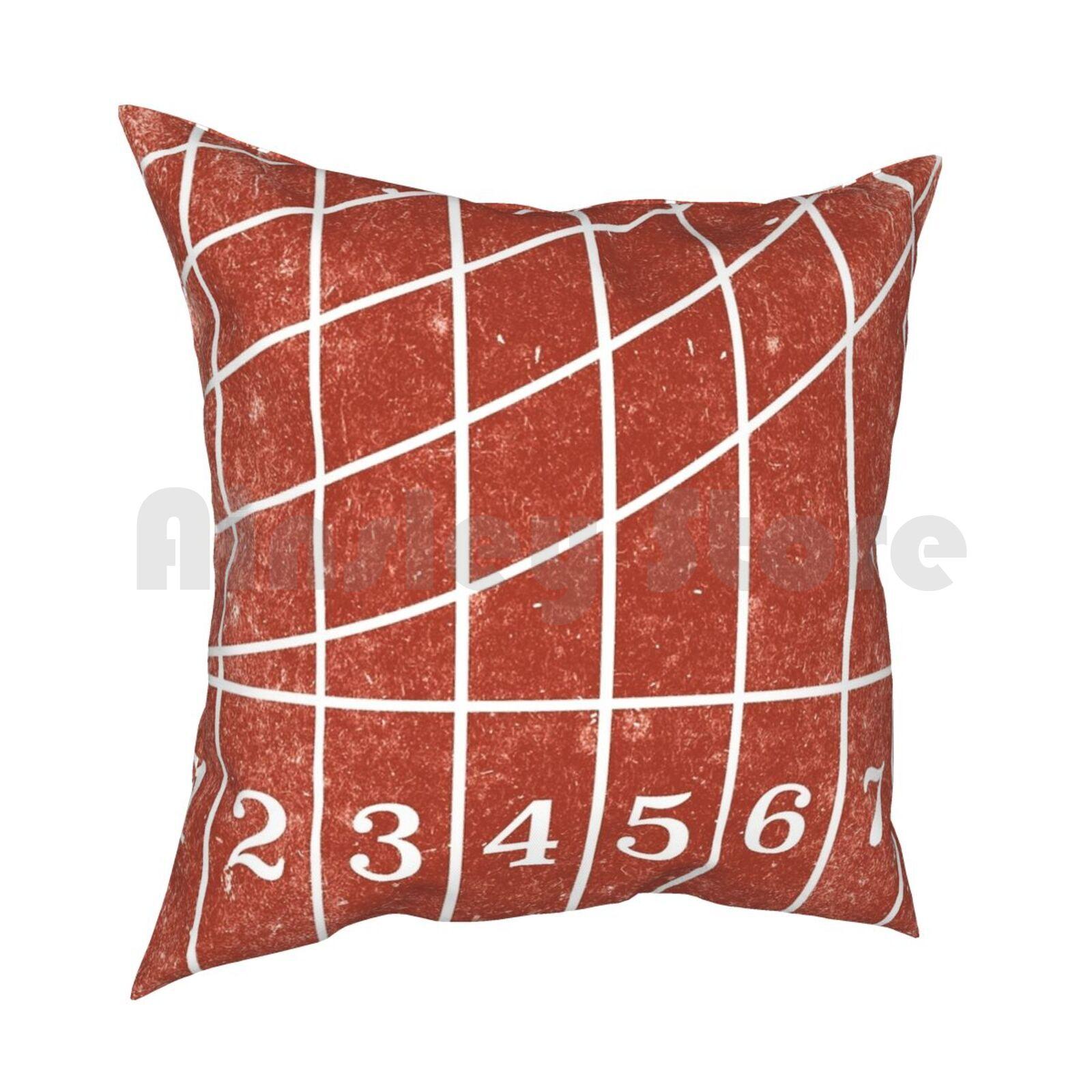 Red Running Track Distressed Style Pillow Case Printed Home Soft Throw Pillow Running Track Track And Field Sprinters 30x30cm 12x12in