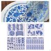 Art Decals Flower Paper Transfer Blue Sticker Underglazed DIY