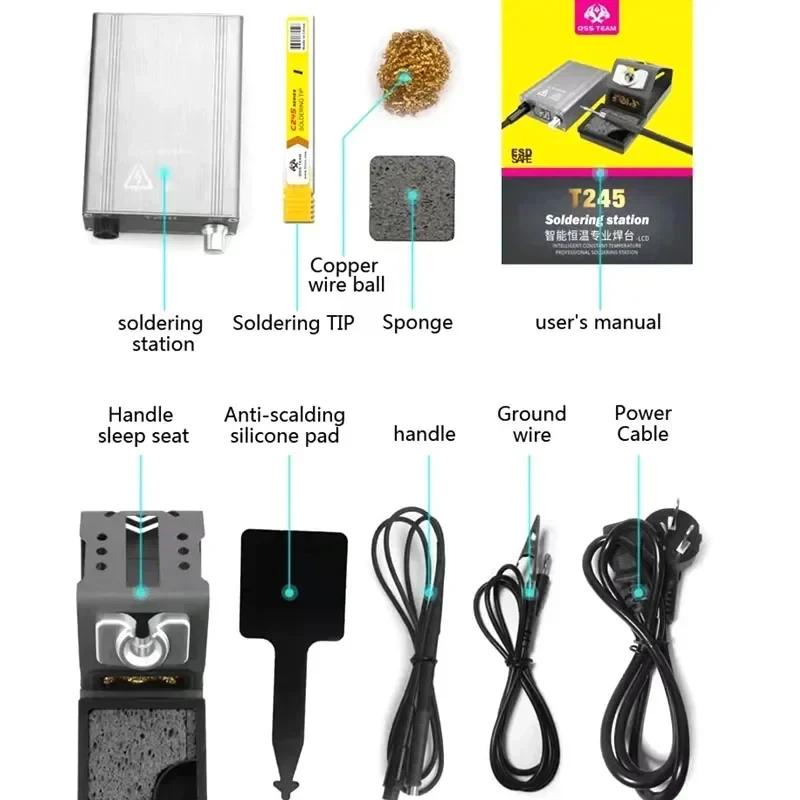 OSS T115 T210 T245 Soldering Station Professional Soldering Iron Tips Stand for Cell Phone Repair Welding Mechanic Tools Kit Set