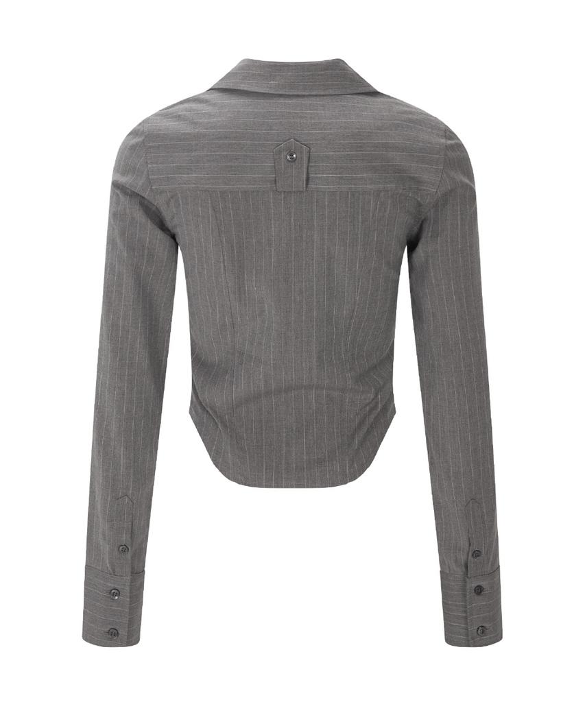 Peullijeunopallou Kayla Shirring Shirt Top (Mocha)
